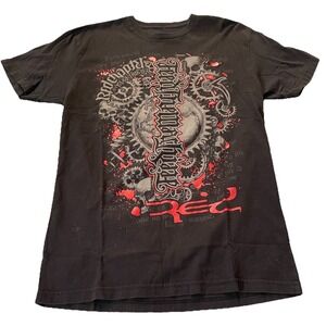 Red Chapter Mark Palmer Graphic Tee T Shirt Sz M Black Skull Gothic